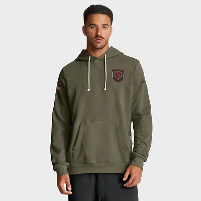 Men's Nike Olive Chicago Bears 2025 Salute to Service Sideline Standard Issue Dri-FIT Hoodie