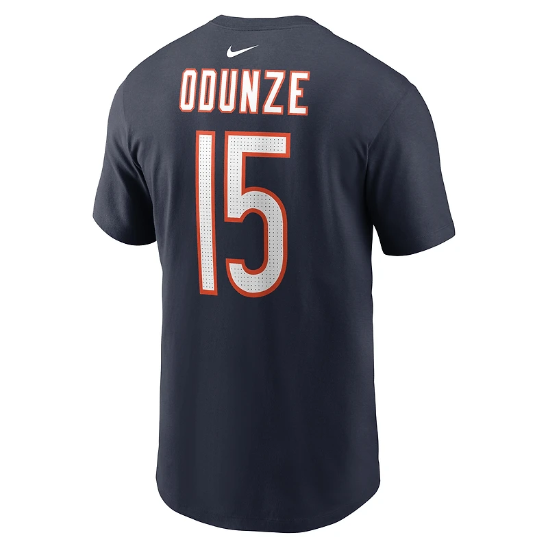 T-shirt Nike Rome Odunze bleu marine pour homme avec nom et numéro des Chicago Bears