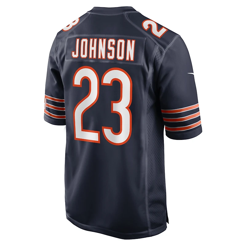 Maillot de match l'équipe Nike Roschon Johnson pour hommes, bleu marine, Chicago Bears