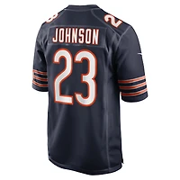 Maillot de match l'équipe Nike Roschon Johnson pour hommes, bleu marine, Chicago Bears
