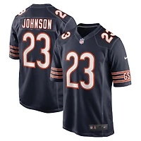 Maillot de match l'équipe Nike Roschon Johnson pour hommes, bleu marine, Chicago Bears
