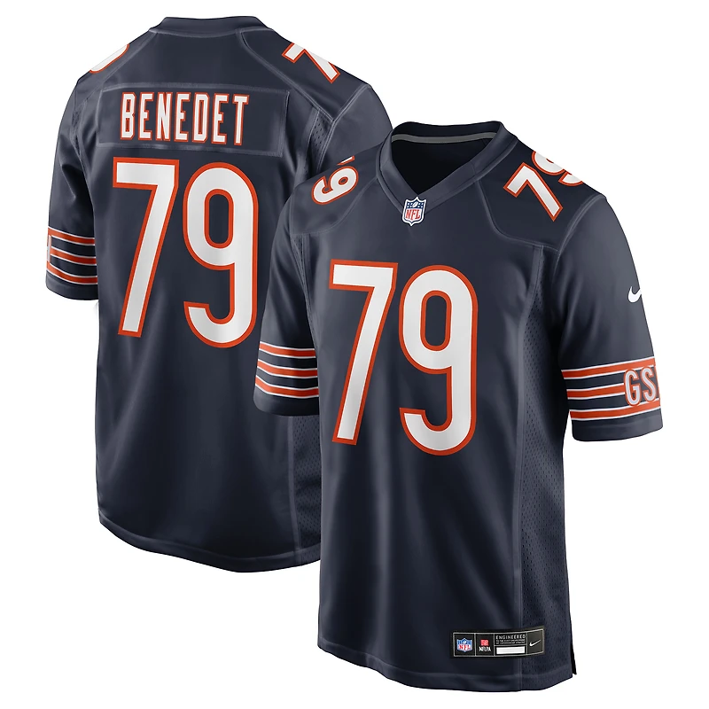Maillot Nike Theo Benedet bleu marine pour homme des Chicago Bears