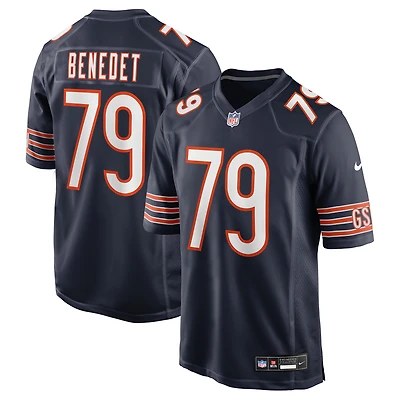 Maillot Nike Theo Benedet bleu marine pour homme des Chicago Bears