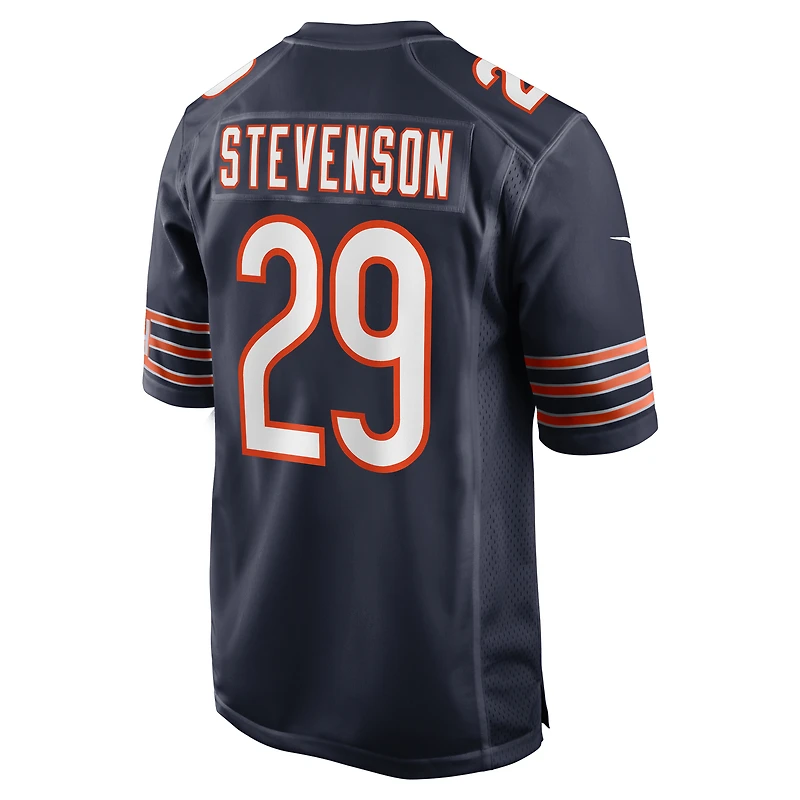 Maillot de match Nike Tyrique Stevenson bleu marine pour homme des Chicago Bears