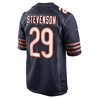 Maillot de match Nike Tyrique Stevenson bleu marine pour homme des Chicago Bears