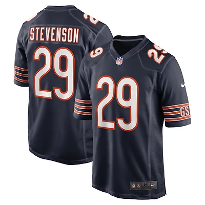 Maillot de match Nike Tyrique Stevenson bleu marine pour homme des Chicago Bears
