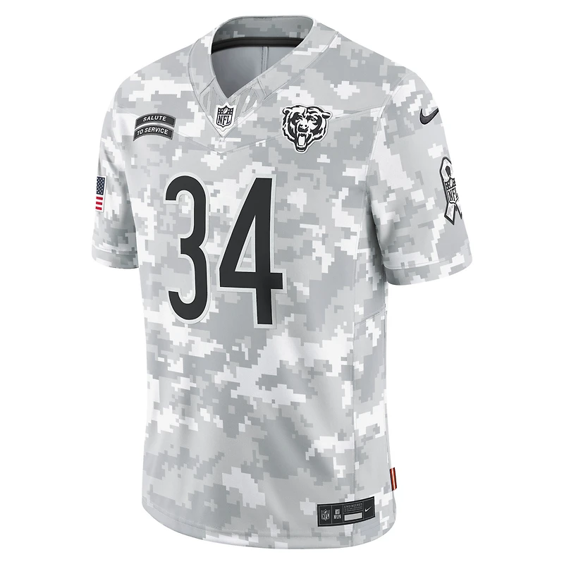 Maillot Nike Walter Payton Arctic Camo Chicago Bears 2024 Salute to Service pour homme, édition limitée, joueur retraité