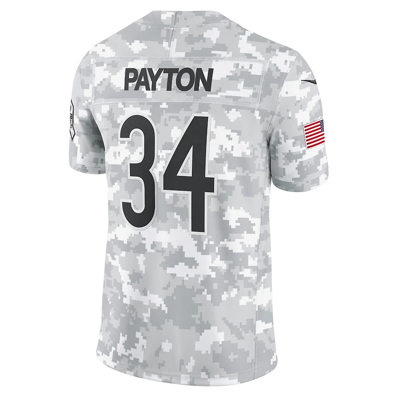 Maillot Nike Walter Payton Arctic Camo Chicago Bears 2024 Salute to Service pour homme, édition limitée, joueur retraité