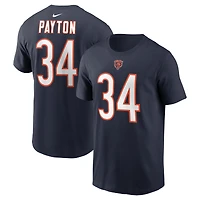 T-shirt Nike Walter Payton pour hommes, bleu marine, nom et numéro du joueur retraité des Chicago Bears