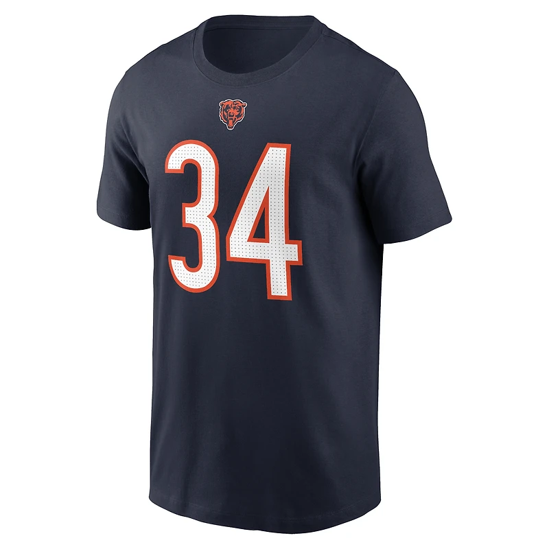 T-shirt Nike Walter Payton pour hommes, bleu marine, nom et numéro du joueur retraité des Chicago Bears
