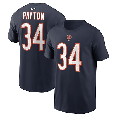 T-shirt Nike Walter Payton pour hommes, bleu marine, nom et numéro du joueur retraité des Chicago Bears
