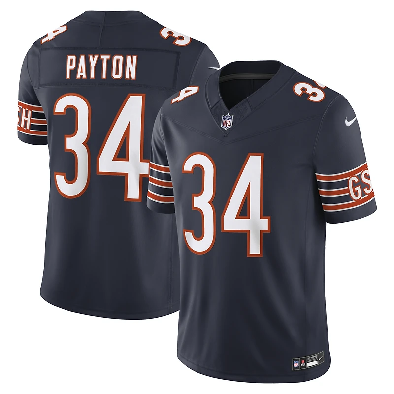 Maillot Nike Walter Payton bleu marine Chicago Bears Vapor F.U.S.E. pour homme, édition limitée et cousue, retiré du marché