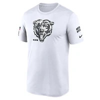 T-shirt Nike Chicago Bears 2024 Salute To Service Legend Performance pour homme, blanc