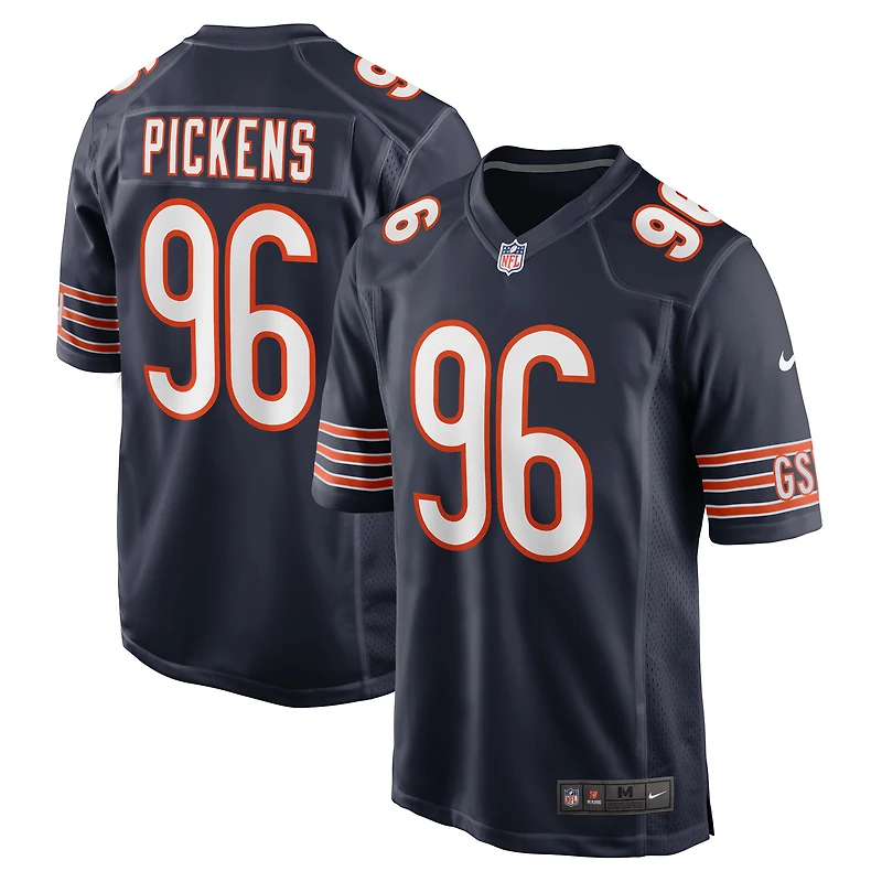 Maillot de match d'équipe des Chicago Bears Nike Zacch Pickens pour homme, bleu marine
