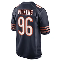Maillot de match d'équipe des Chicago Bears Nike Zacch Pickens pour homme, bleu marine