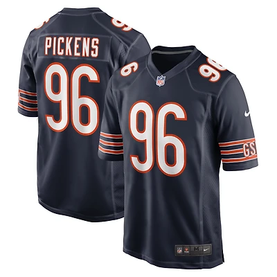 Maillot de match d'équipe des Chicago Bears Nike Zacch Pickens pour homme, bleu marine