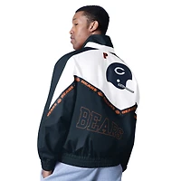Veste légère entièrement zippée Pro Player Chicago Bears Tape II pour homme, blanche/bleu marine
