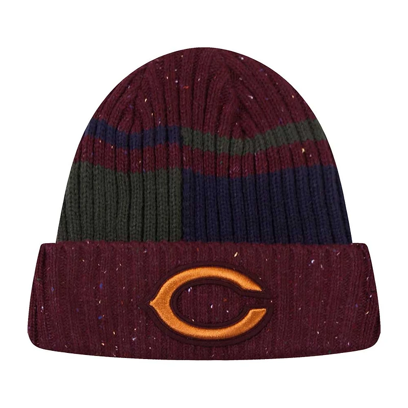 Bonnet en tricot moucheté à revers Chicago Bears Pro Standard bordeaux pour hommes