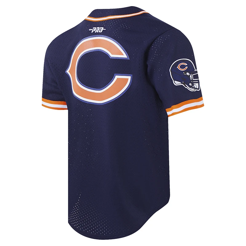 Maillot de baseball boutonné en maille bleu marine Pro Standard Caleb Williams des Chicago Bears pour homme