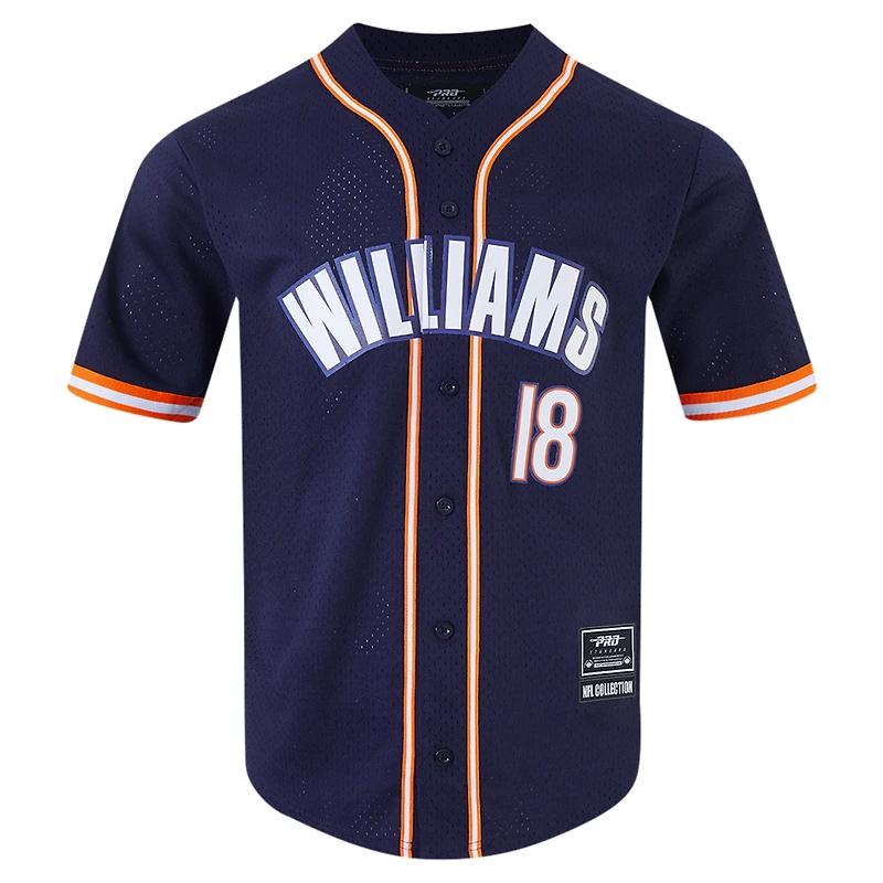 Maillot de baseball boutonné en maille bleu marine Pro Standard Caleb Williams des Chicago Bears pour homme