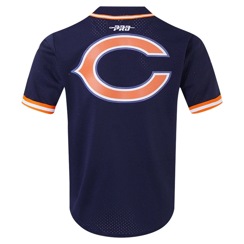 Maillot de baseball boutonné en maille bleu marine Pro Standard Caleb Williams des Chicago Bears pour homme
