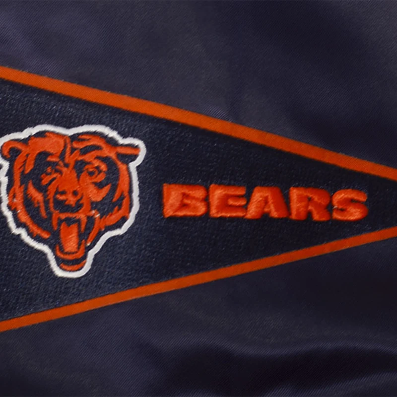 Men's Pro Standard Navy Chicago Bears Sublimated Satin Full-Snap Jacket