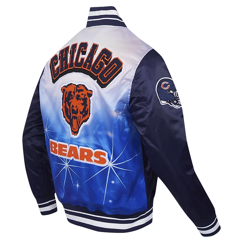 Veste à boutons-pression en satin sublimé Pro Standard Navy Chicago Bears pour homme