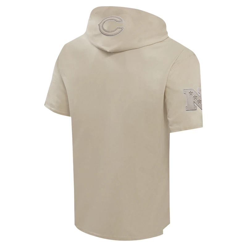 Men's Pro Standard Tan Chicago Bears Neutrals Capsule Short Sleeve Pullover Hoodie