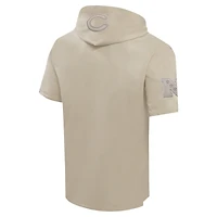 Men's Pro Standard Tan Chicago Bears Neutrals Capsule Short Sleeve Pullover Hoodie