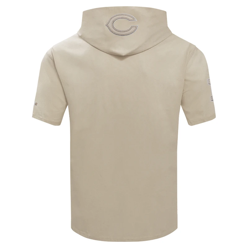 Men's Pro Standard Tan Chicago Bears Neutrals Capsule Short Sleeve Pullover Hoodie