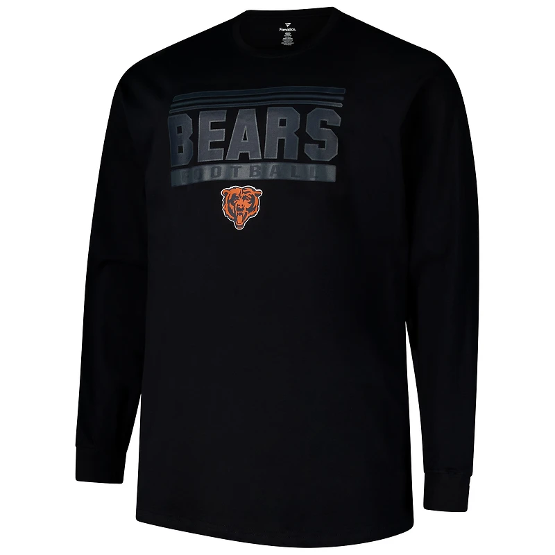 Men's Profile  Black Chicago Bears Big & Tall Pop Long Sleeve T-Shirt