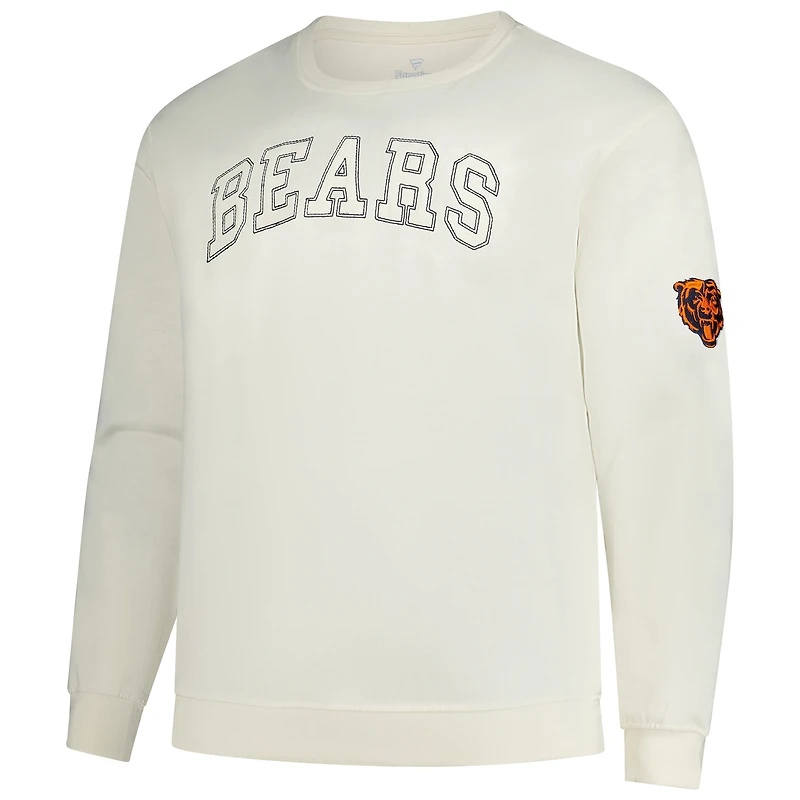 Sweat-shirt polaire pour homme, couleur crème, taille grande, des Chicago Bears