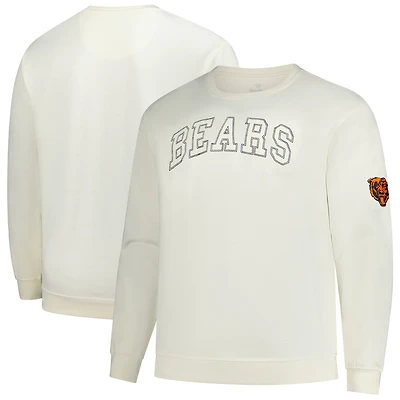 Sweat-shirt polaire pour homme, couleur crème, taille grande, des Chicago Bears
