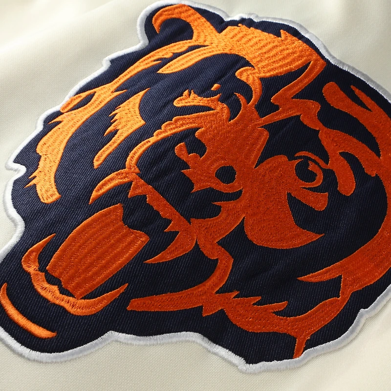 Sweat à capuche manches courtes pour homme avec imprimé et logo des Chicago Bears, grande taille profil Oatmeal