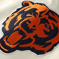 Sweat à capuche manches courtes pour homme avec imprimé et logo des Chicago Bears, grande taille profil Oatmeal