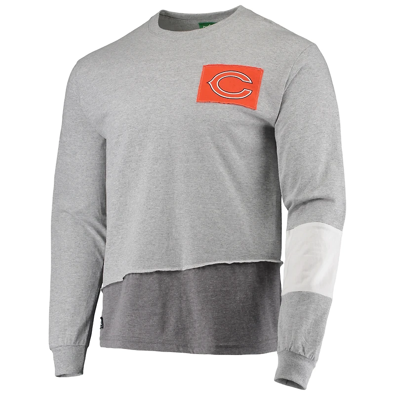 T-shirt à manches longues pour homme Refried Apparel Chicago Bears Sustainable Angle gris chiné