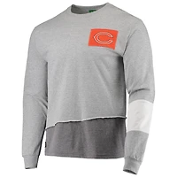 T-shirt à manches longues pour homme Refried Apparel Chicago Bears Sustainable Angle gris chiné