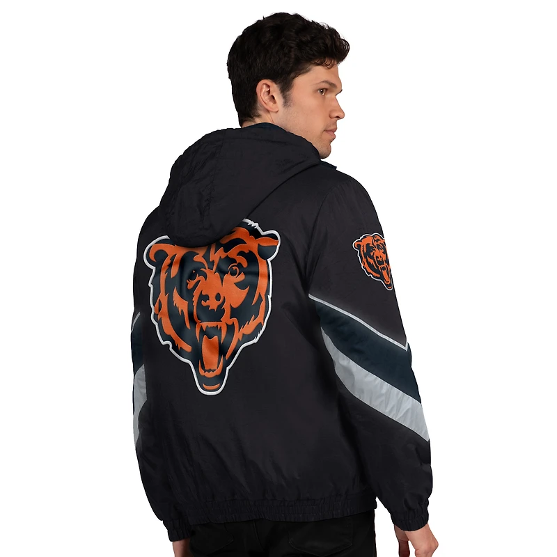 Men's Starter Black/Navy Chicago Bears Thursday Night Gridiron Full-Zip Jacket