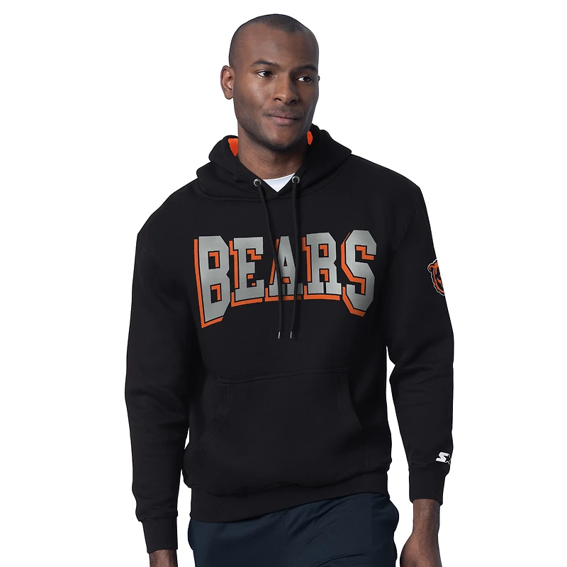 Men's Starter Black Chicago Bears Thursday Night Gridiron Hoodie