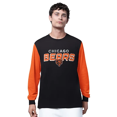 Men's Starter Black Chicago Bears Thursday Night Gridiron Long Sleeve T-Shirt