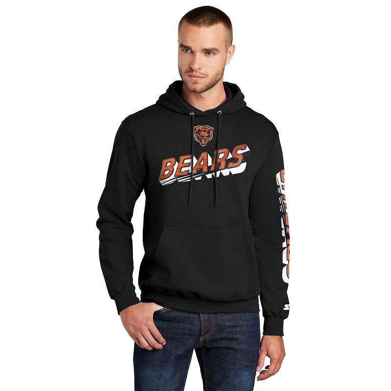 Sweat à capuche noir avec logo des Chicago Bears pour homme