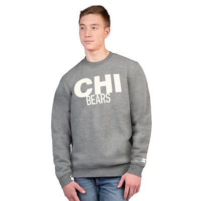 Men's Starter  Charcoal Chicago Bears Assist Fleece Crewneck Sweatshirt