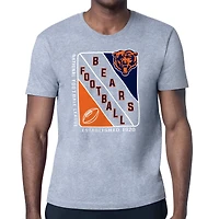 T-shirt gris chiné pour homme avec logo du bouclier des Chicago Bears