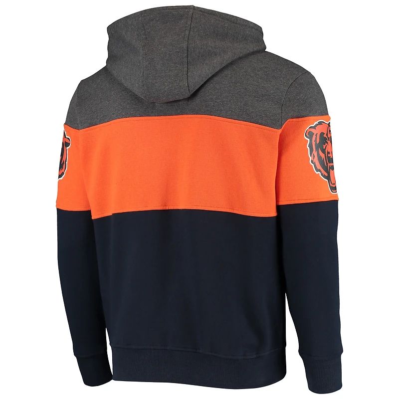 Sweat à capuche Starter Chicago Bears Extreme Fireballer gris chiné/orange pour homme