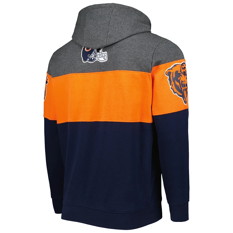 Sweat à capuche pour hommes Starter Navy/Heather Charcoal Chicago Bears Extreme