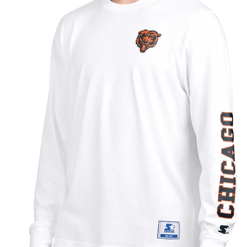 Men's Starter Navy/White Chicago Bears Short Sleeve & Long T-Shirt Combo Pack