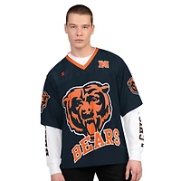 Men's Starter Navy/White Chicago Bears Short Sleeve & Long T-Shirt Combo Pack
