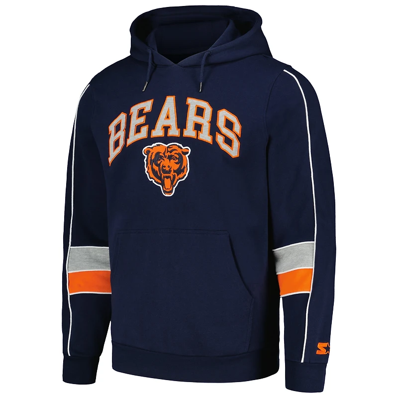 Sweat à capuche Starter Navy Chicago Bears Captain pour hommes