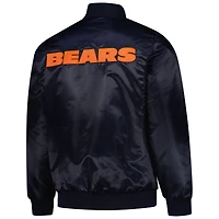 Veste universitaire exclusive en satin bleu marine Starter Chicago Bears pour homme