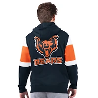 Men's Starter Navy Chicago Bears Extreme Full-Zip Hoodie